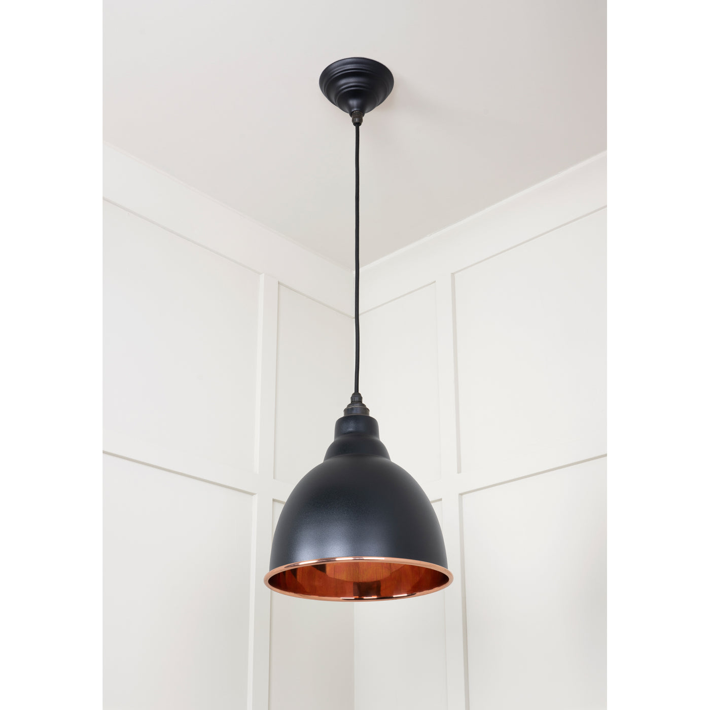 From The Anvil 49500SEB - Smooth Copper Brindley Pendant in Elan Black #finish_elan-black