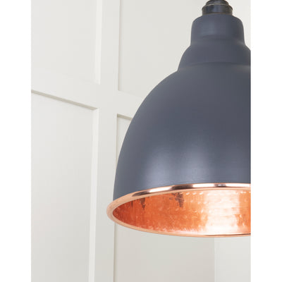 From The Anvil 49500SL - Hammered Copper Brindley Pendant in Slate #finish_slate