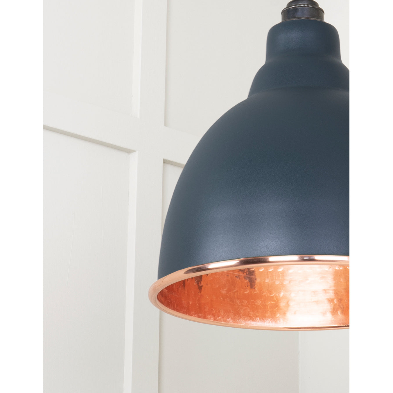 From The Anvil 49500SO - Hammered Copper Brindley Pendant in Soot #finish_soot