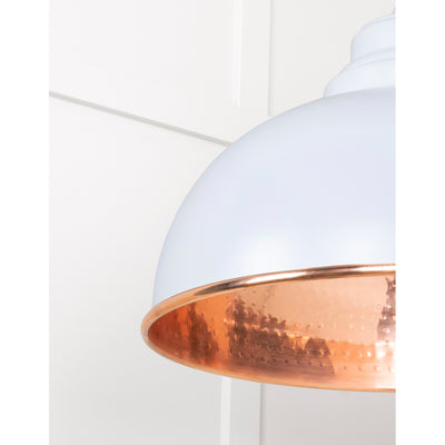 From The Anvil 49501BI - Hammered Copper Harborne Pendant in Birch #finish_birch