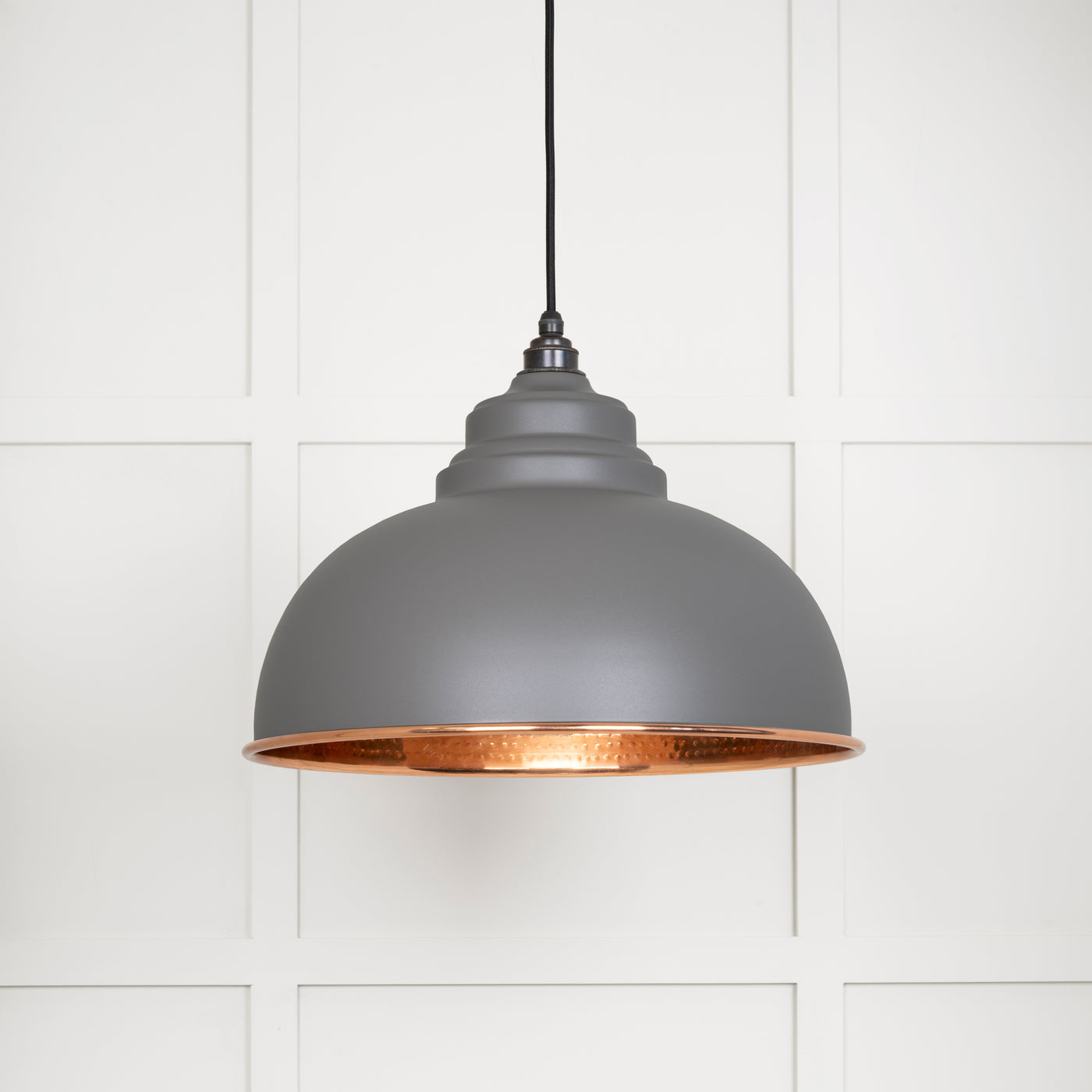 From The Anvil 49501BL - Hammered Copper Harborne Pendant in Bluff  #finish_bluff