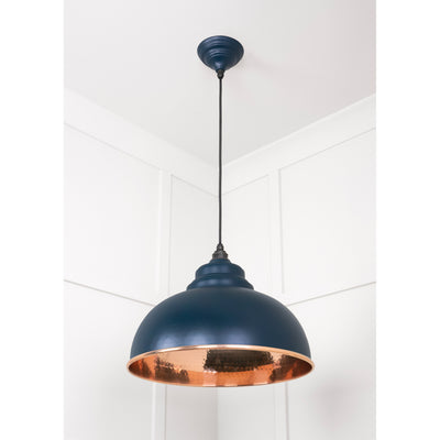 From The Anvil 49501DU - Hammered Copper Harborne Pendant in Dusk #finish_dusk