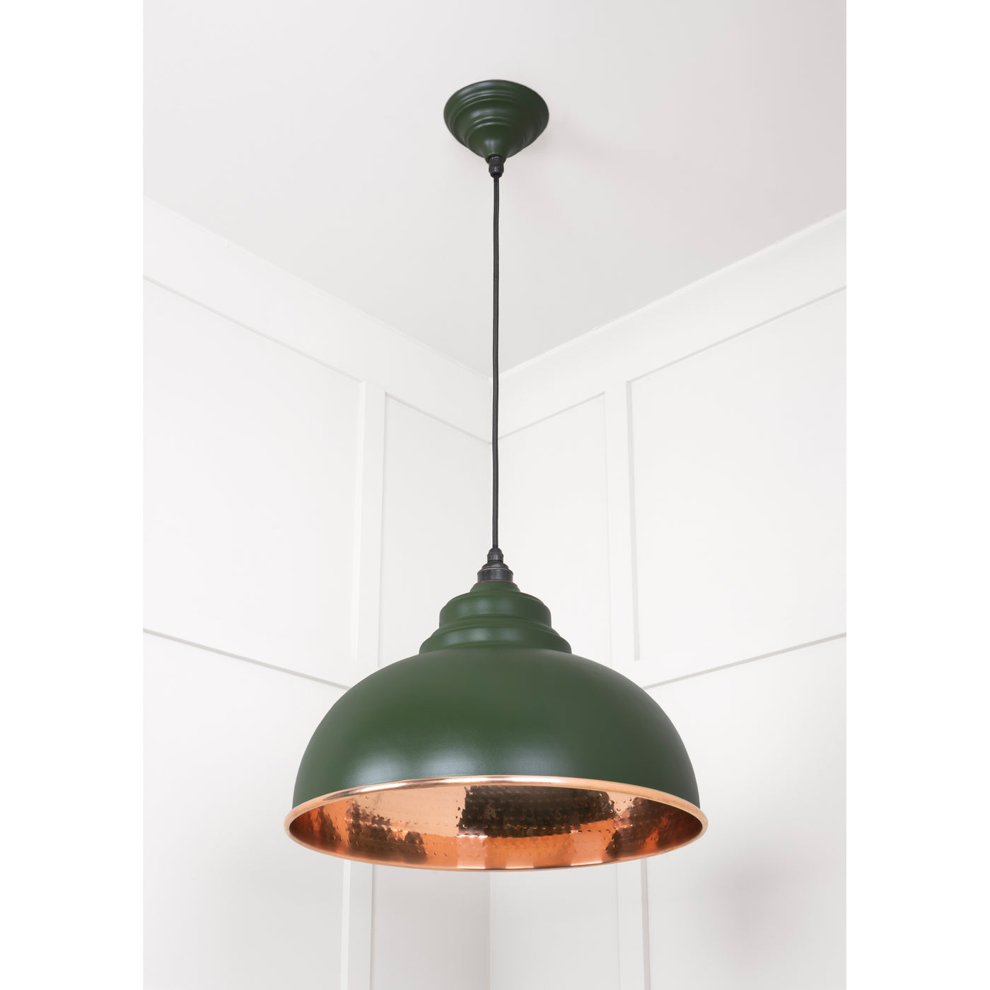 From The Anvil 49501H - Hammered Copper Harborne Pendant in Heath #finish_heath