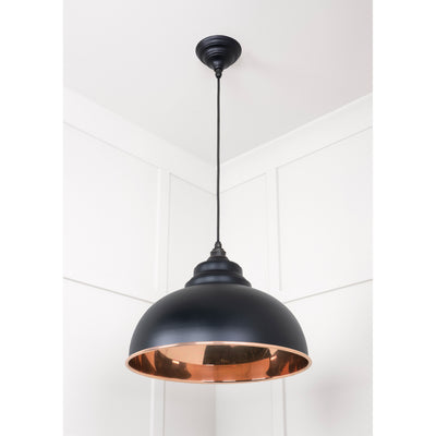 From The Anvil 49501SEB - Smooth Copper Harborne Pendant in Elan Black #finish_elan-black