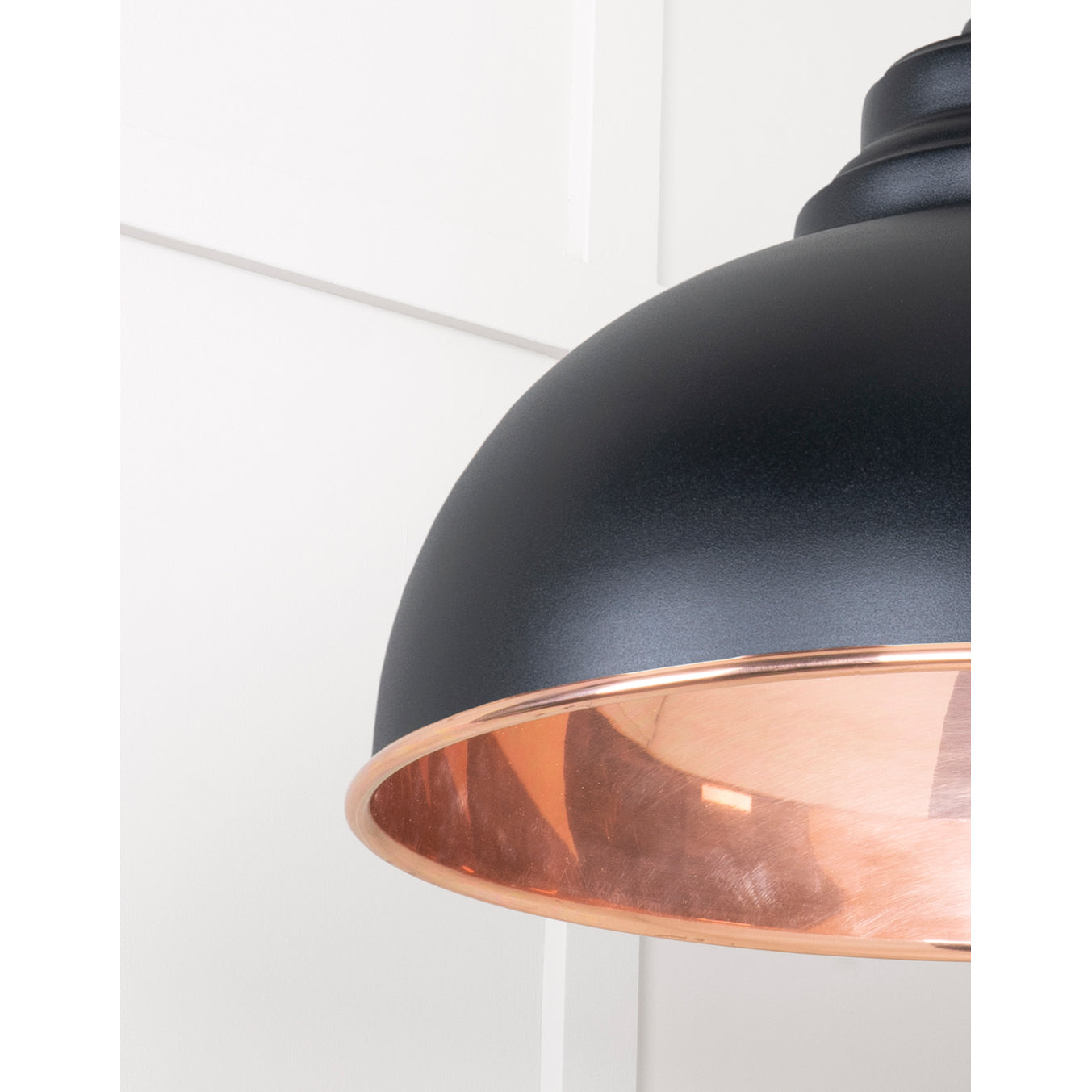 From The Anvil 49501SEB - Smooth Copper Harborne Pendant in Elan Black #finish_elan-black