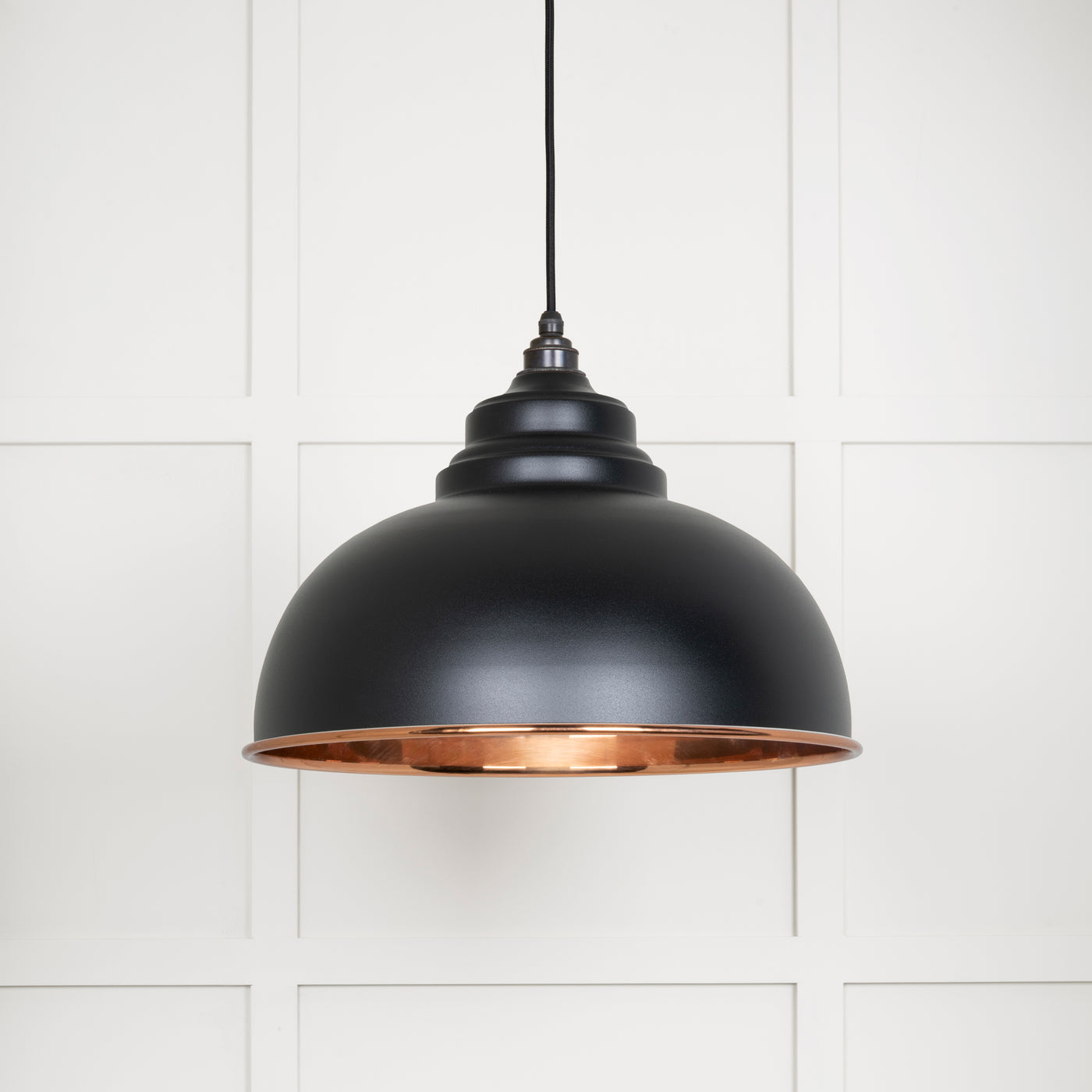 From The Anvil 49501SEB - Smooth Copper Harborne Pendant in Elan Black  #finish_elan-black