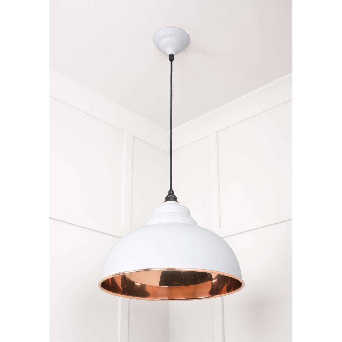 From The Anvil 49501SF - Smooth Copper Harborne Pendant in Flock #finish_flock