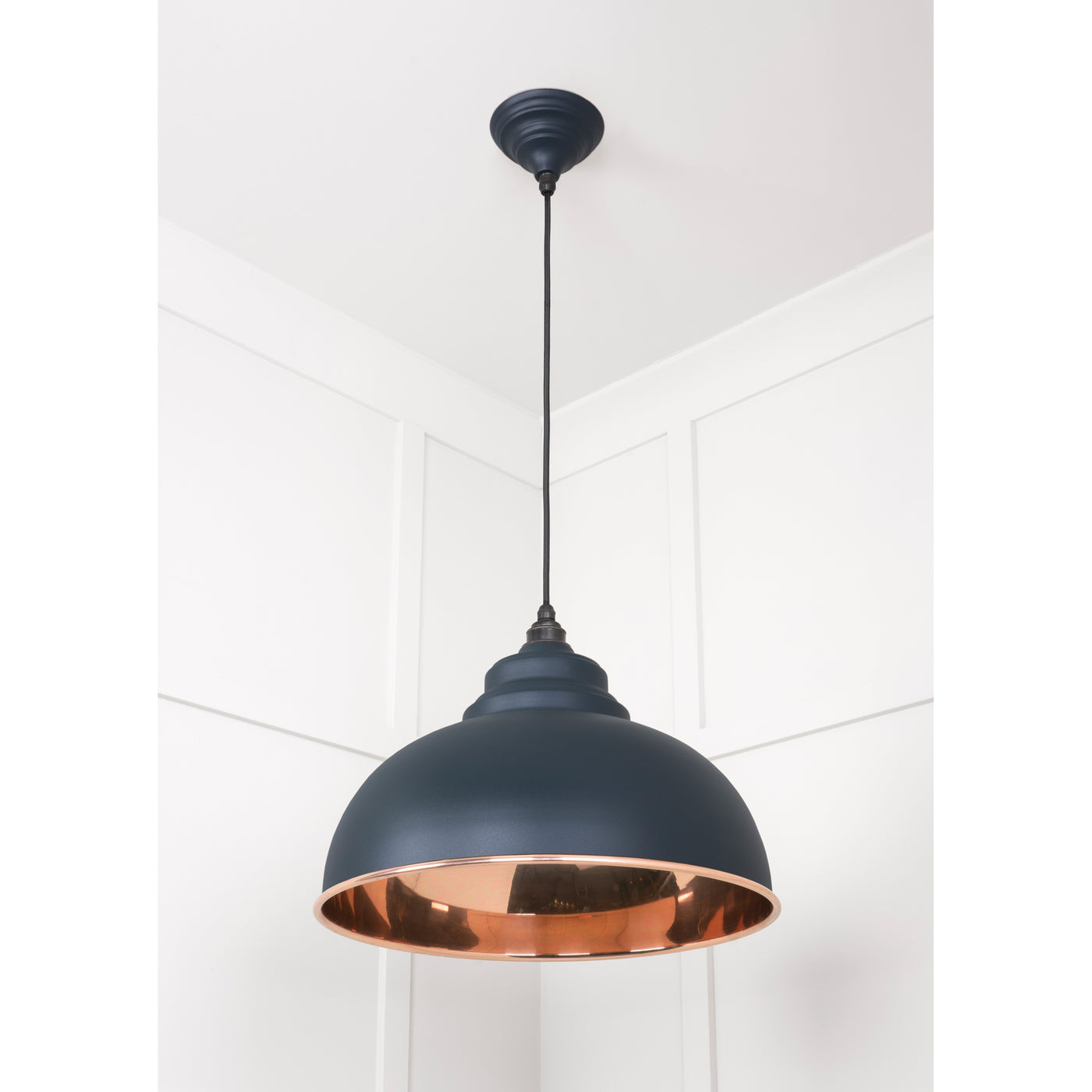 From The Anvil 49501SSO - Smooth Copper Harborne Pendant in Soot #finish_soot