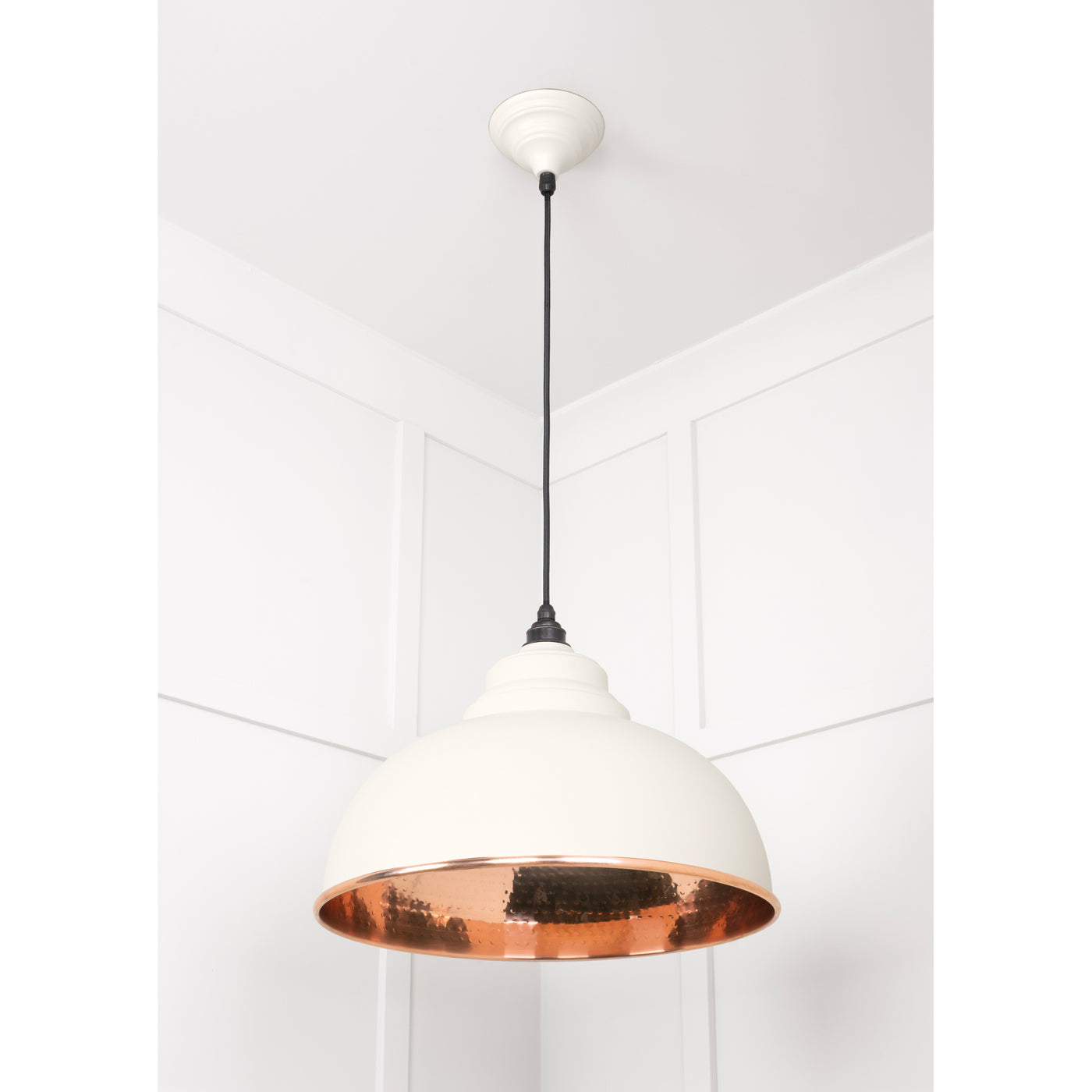 From The Anvil 49501TE - Hammered Copper Harborne Pendant in Teasel #finish_teasel