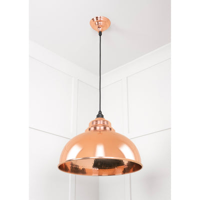 From The Anvil 49501 - Hammered Copper Harborne Pendant #finish_hammered-copper