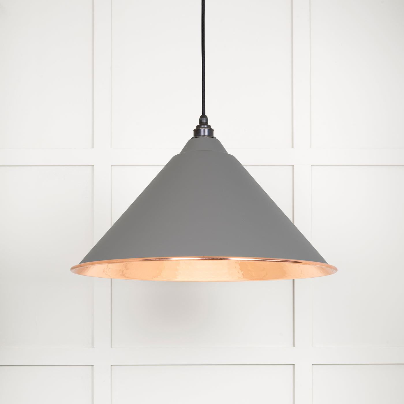 From The Anvil 49503BL - Hammered Copper Hockley Pendant in Bluff  #finish_bluff