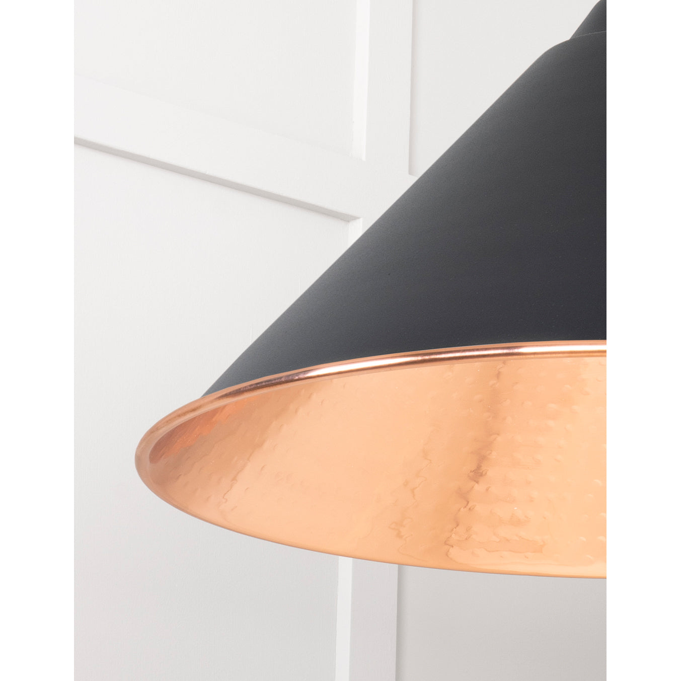 From The Anvil 49503EB - Hammered Copper Hockley Pendant in Elan Black #finish_elan-black