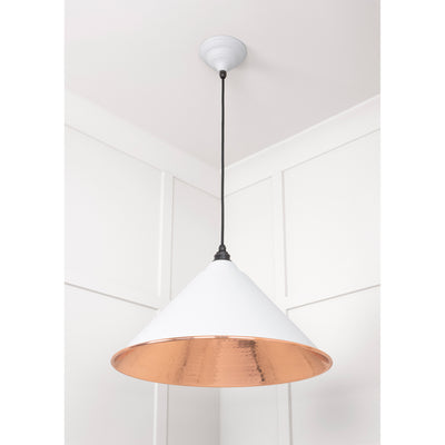 From The Anvil 49503F - Hammered Copper Hockley Pendant in Flock #finish_flock