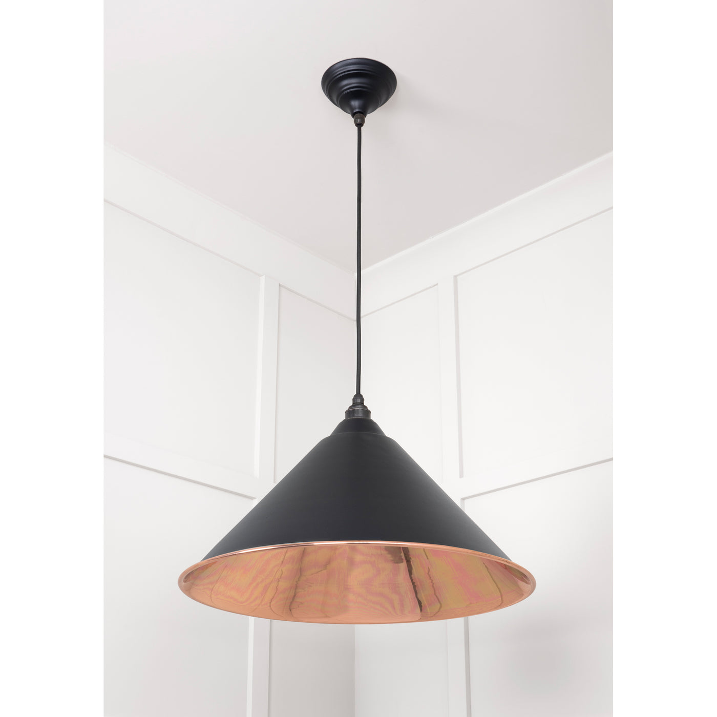 From The Anvil 49503SEB - Smooth Copper Hockley Pendant in Elan Black #finish_elan-black