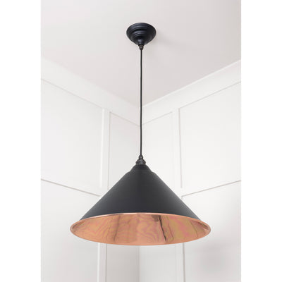 From The Anvil 49503SEB - Smooth Copper Hockley Pendant in Elan Black #finish_elan-black