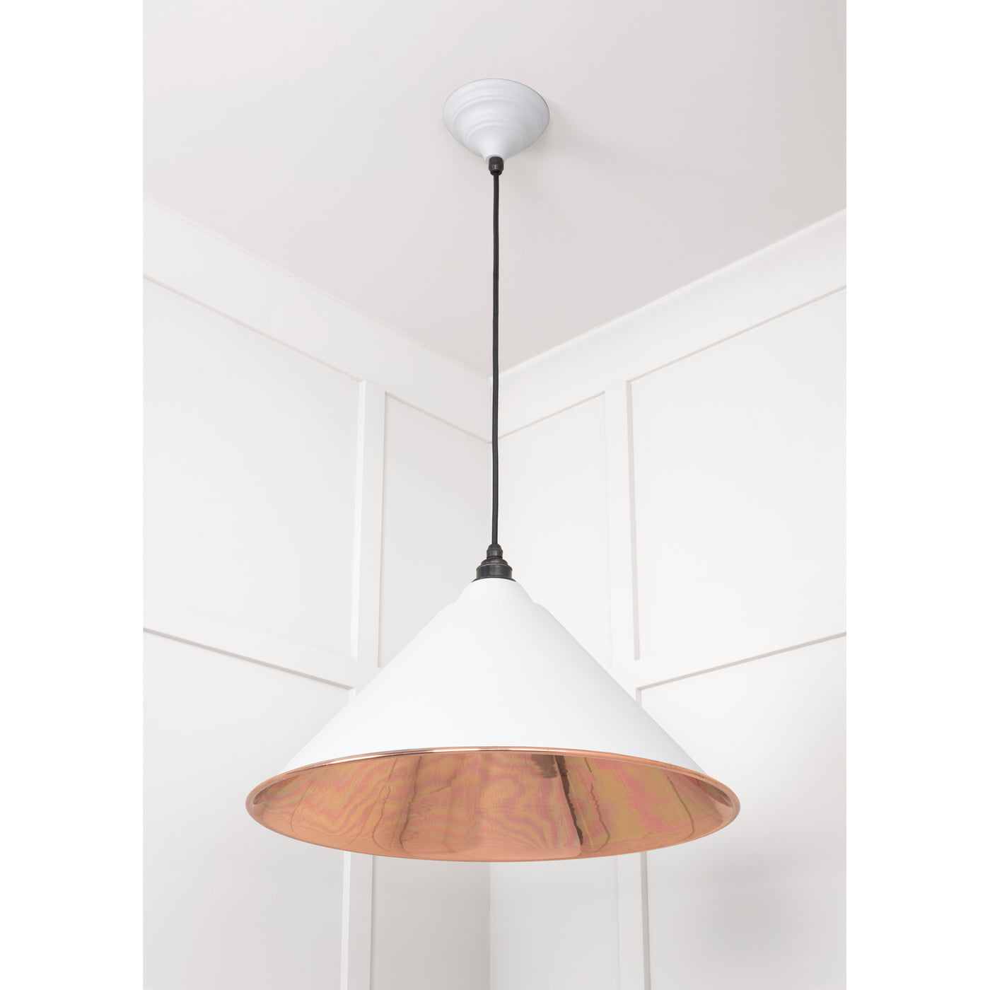 From The Anvil 49503SF - Smooth Copper Hockley Pendant in Flock #finish_flock