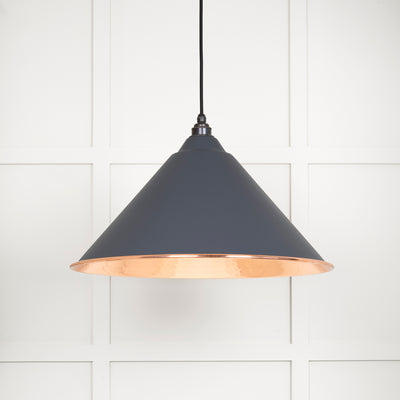 From The Anvil 49503SL - Hammered Copper Hockley Pendant in Slate  #finish_slate