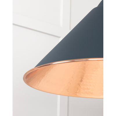 From The Anvil 49503SO - Hammered Copper Hockley Pendant in Soot #finish_soot