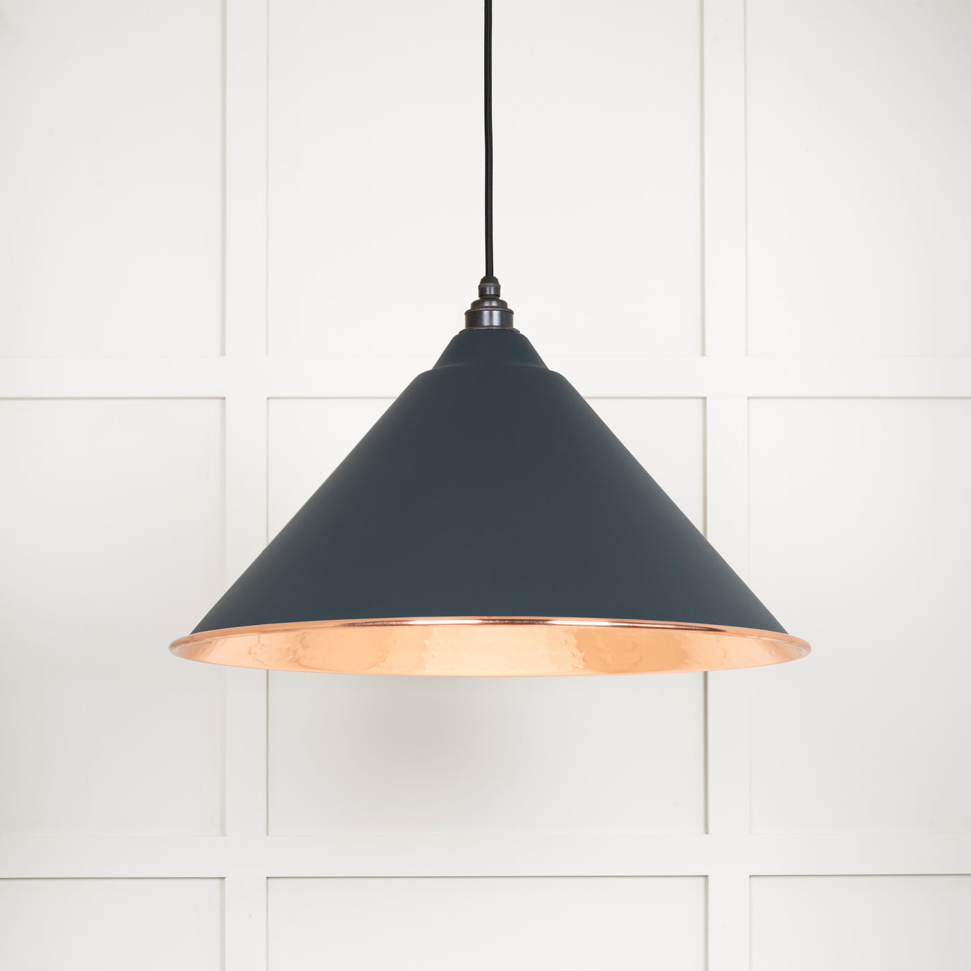 From The Anvil 49503SO - Hammered Copper Hockley Pendant in Soot  #finish_soot