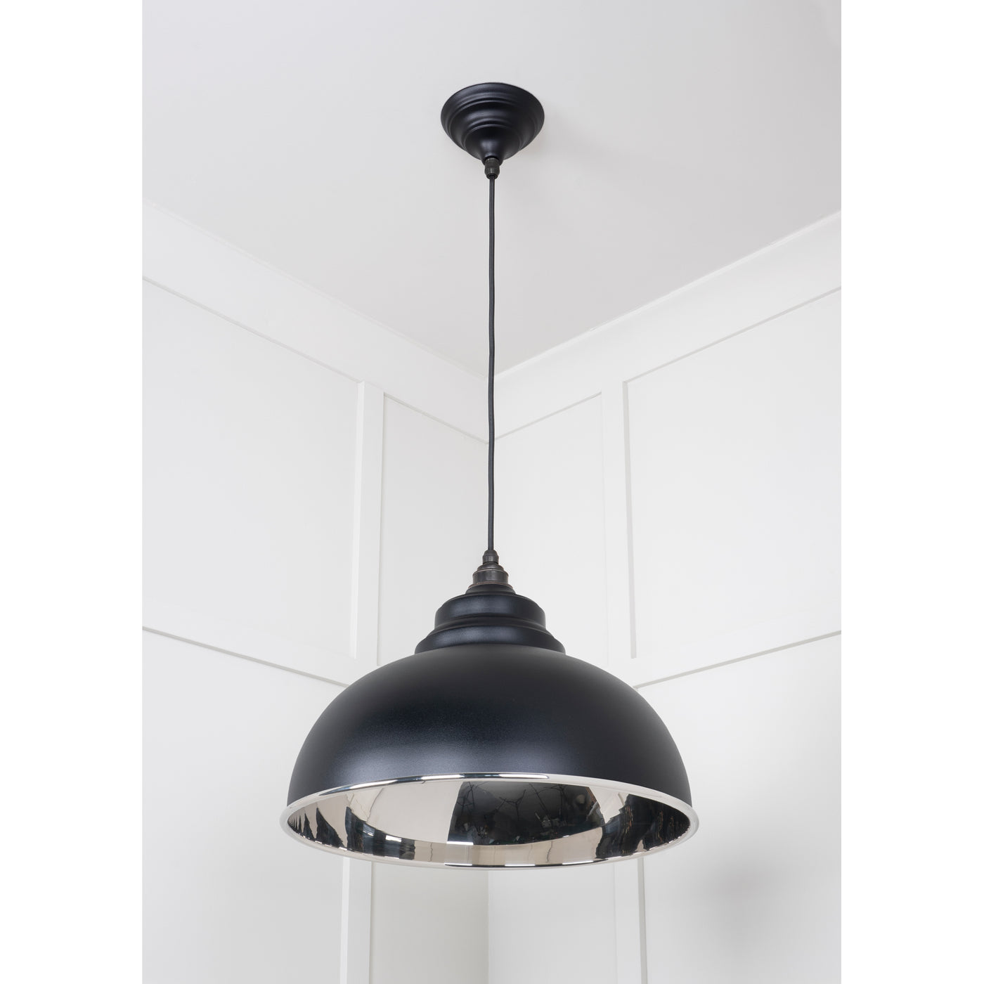 From The Anvil 49505EB - Smooth Nickel Harborne Pendant in Elan Black #finish_elan-black