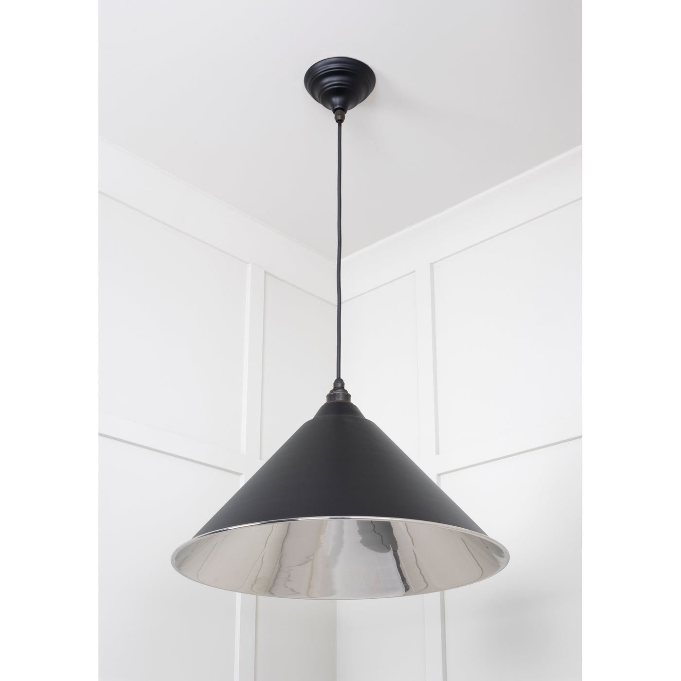 From The Anvil 49506EB - Smooth Nickel Hockley Pendant in Elan Black #finish_elan-black