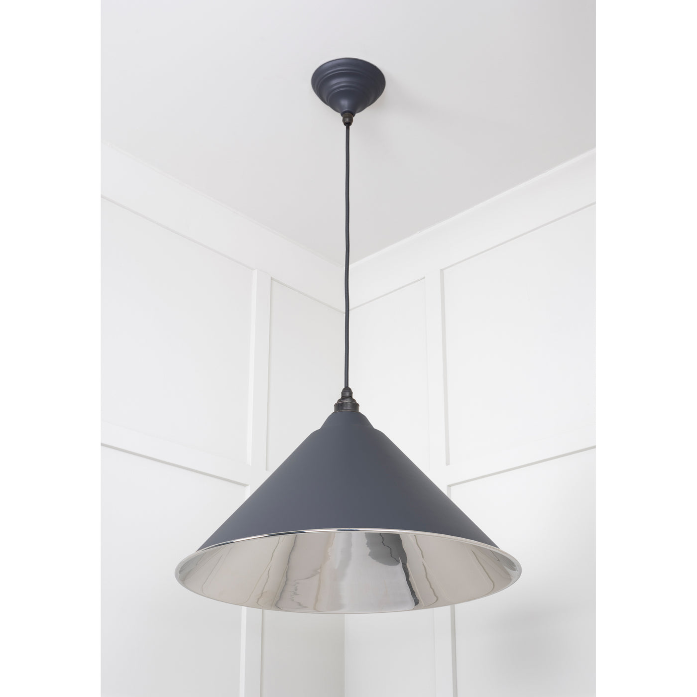 From The Anvil 49506SL - Smooth Nickel Hockley Pendant in Slate #finish_slate