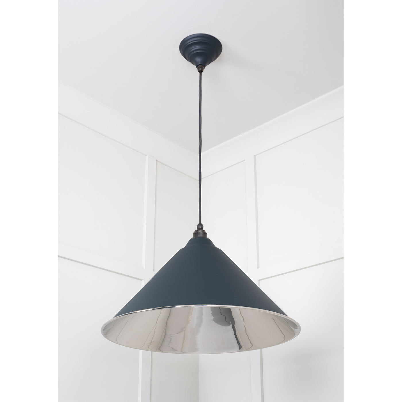 From The Anvil 49506SO - Smooth Nickel Hockley Pendant in Soot #finish_soot