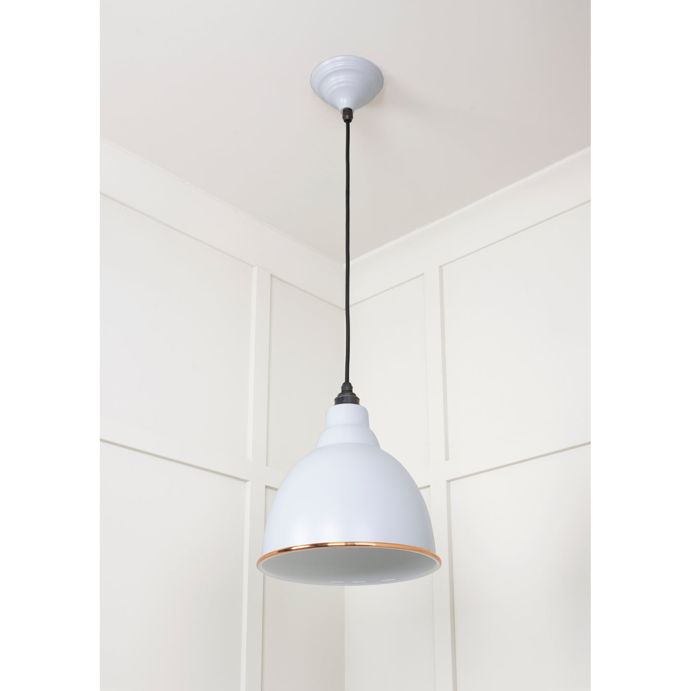 From The Anvil 49507BI - White Gloss Brindley Pendant in Birch #finish_birch