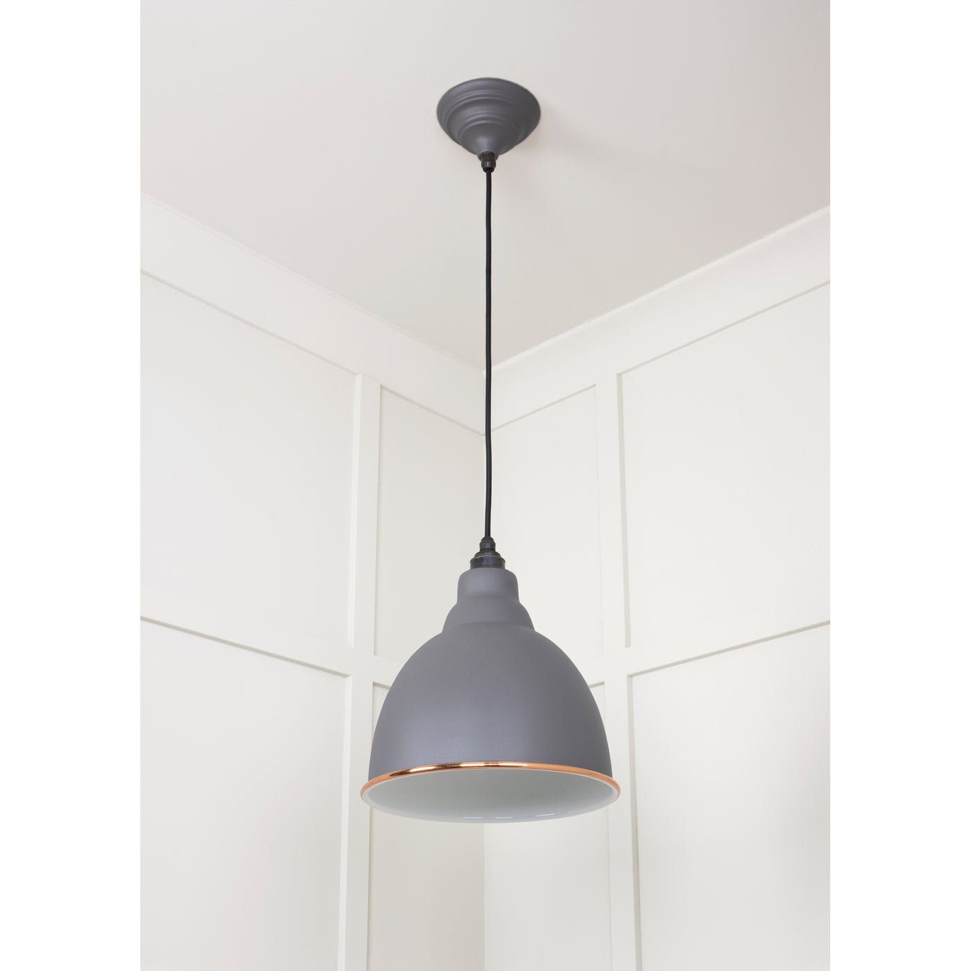 From The Anvil 49507BL - White Gloss Brindley Pendant in Bluff #finish_bluff