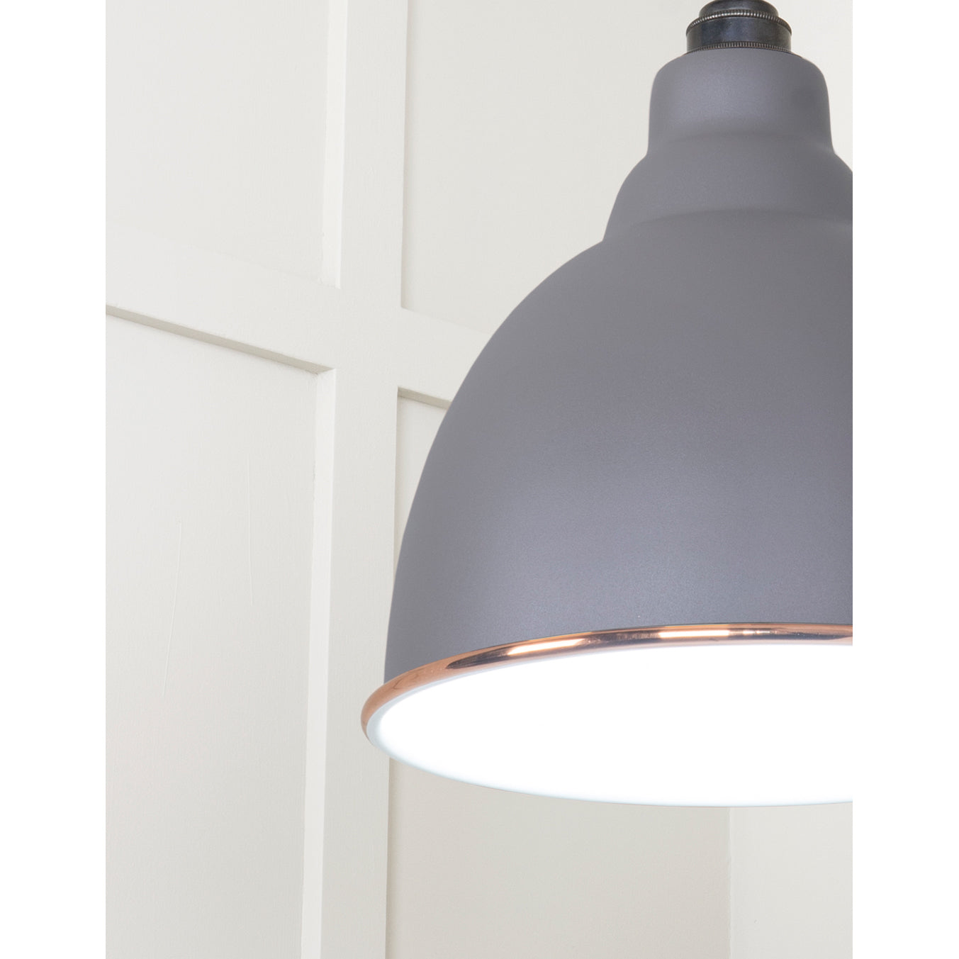 From The Anvil 49507BL - White Gloss Brindley Pendant in Bluff #finish_bluff