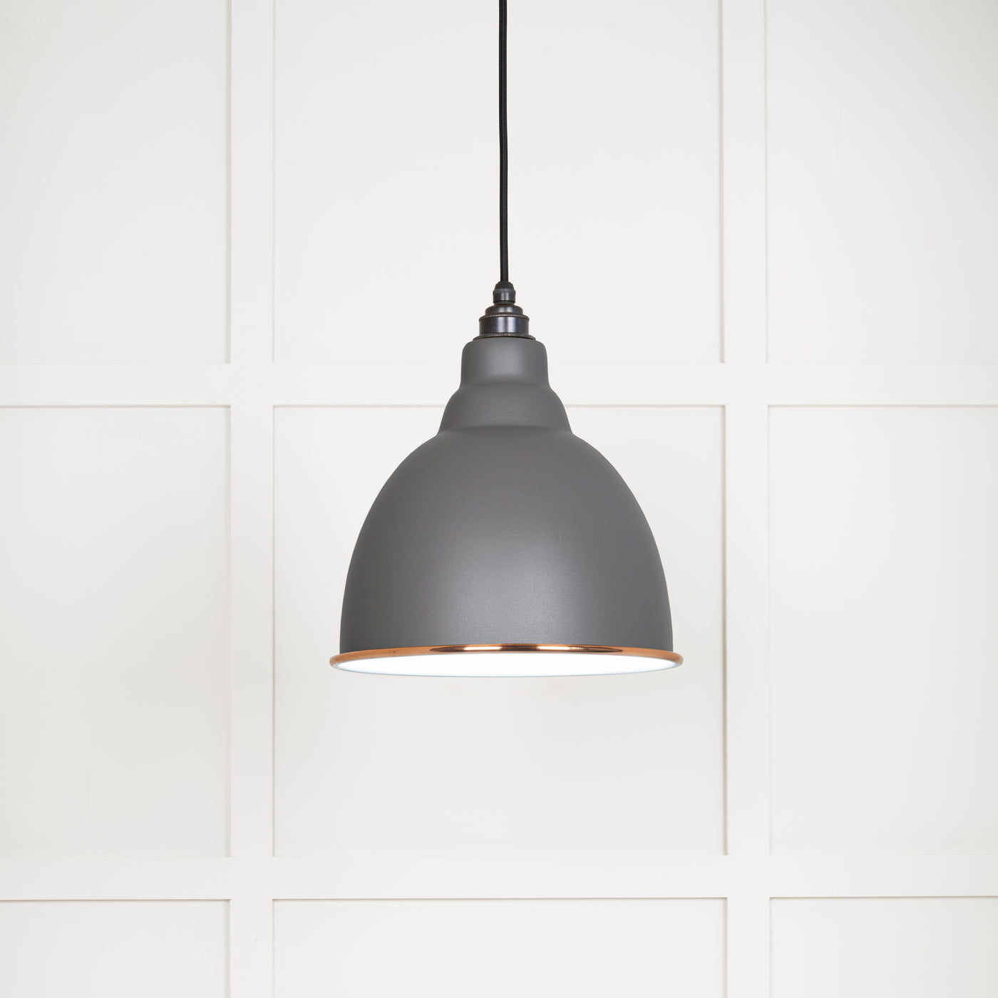 From The Anvil 49507BL - White Gloss Brindley Pendant in Bluff  #finish_bluff