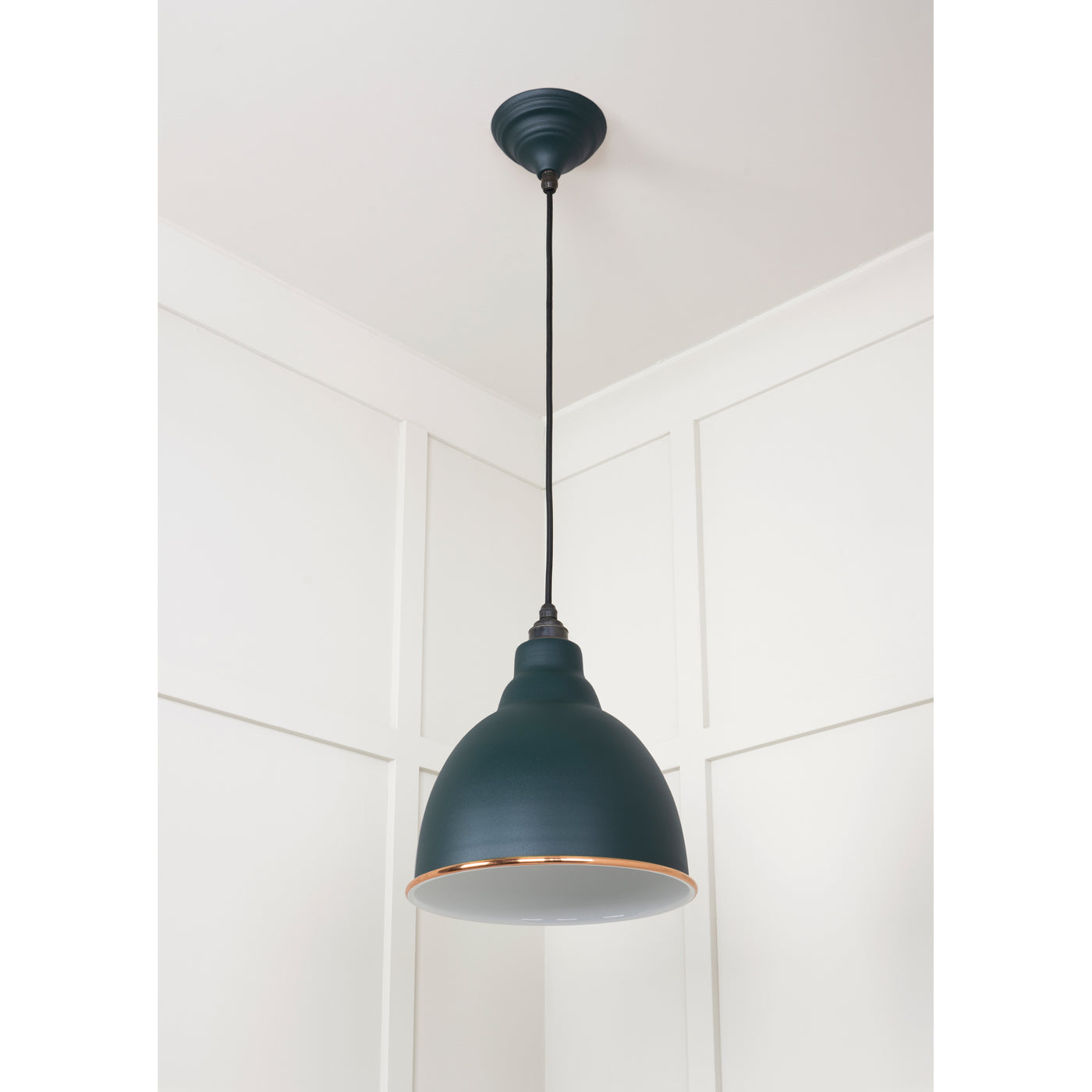 From The Anvil 49507DI - White Gloss Brindley Pendant in Dingle #finish_dingle