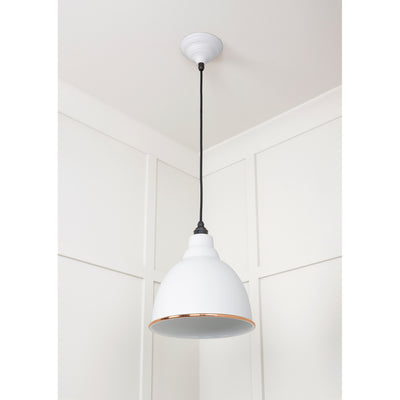 From The Anvil 49507F - White Gloss Brindley Pendant in Flock #finish_flock