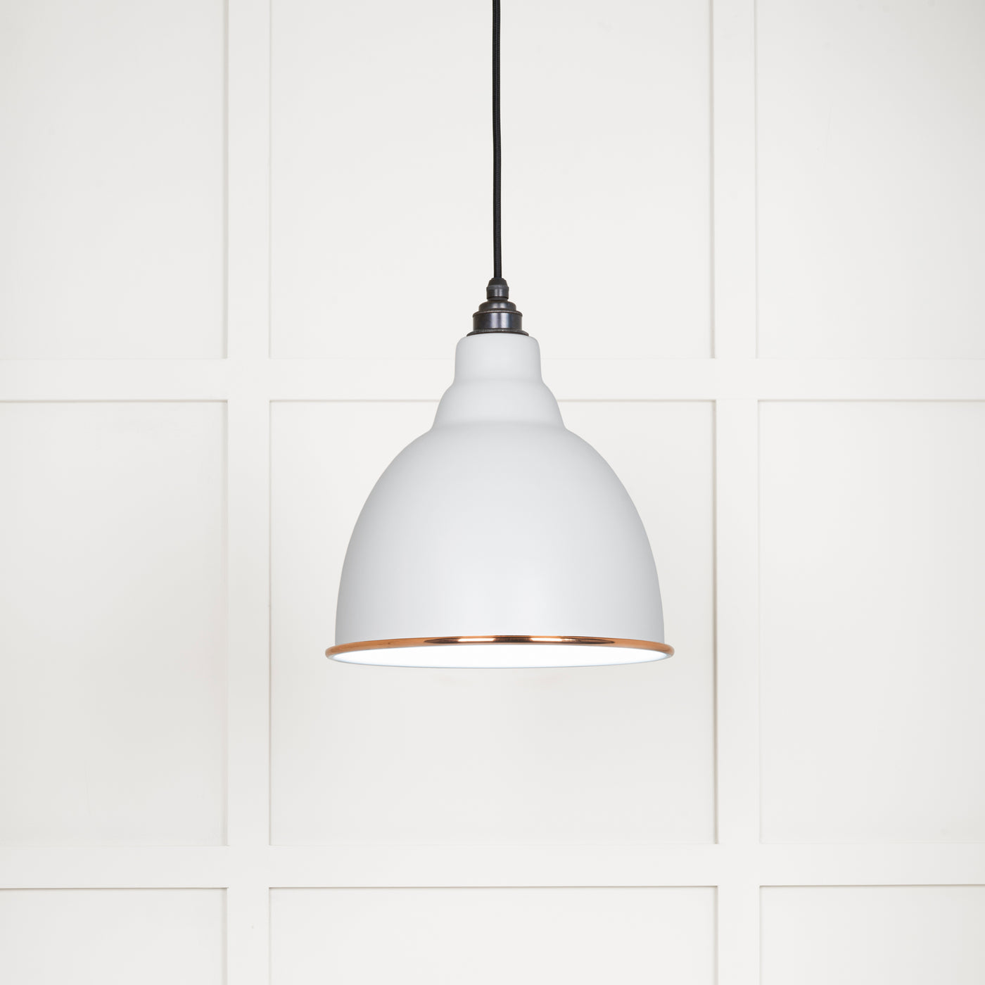 From The Anvil 49507F - White Gloss Brindley Pendant in Flock  #finish_flock