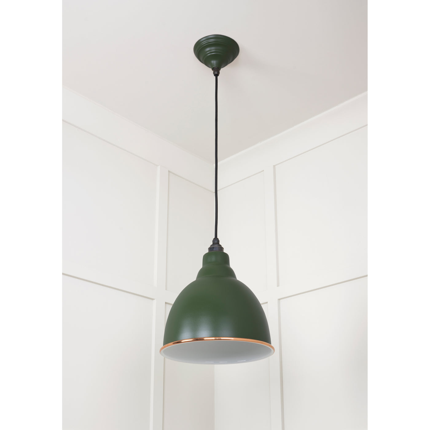 From The Anvil 49507H - White Gloss Brindley Pendant in Heath #finish_heath