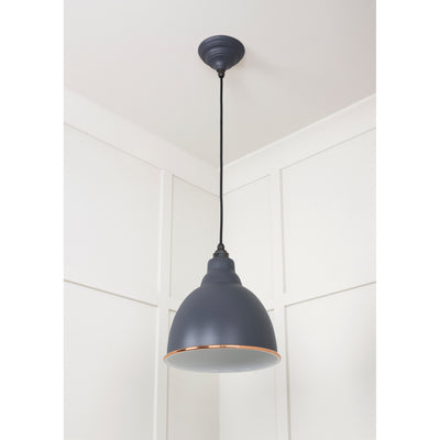 From The Anvil 49507SL - White Gloss Brindley Pendant in Slate #finish_slate