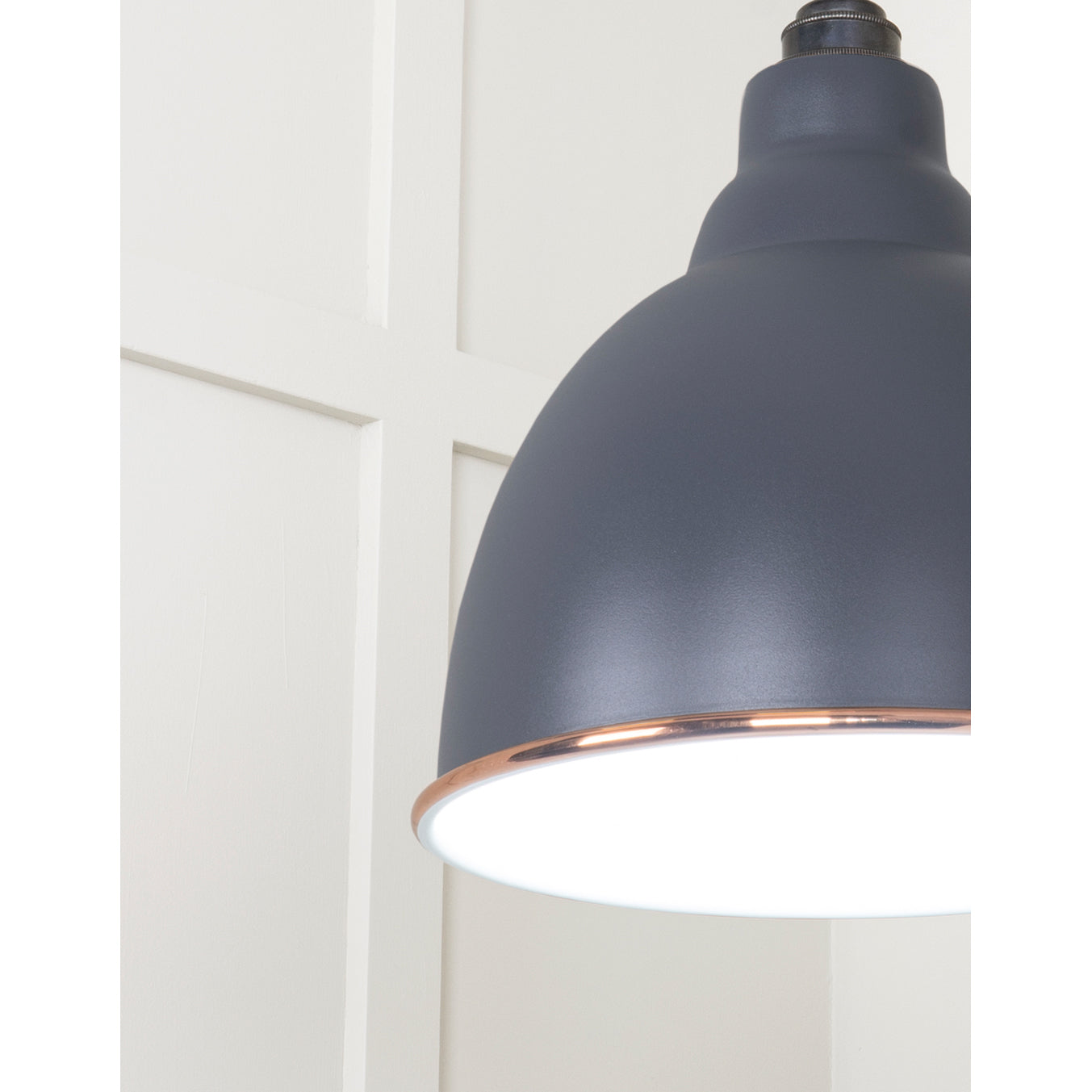 From The Anvil 49507SL - White Gloss Brindley Pendant in Slate #finish_slate