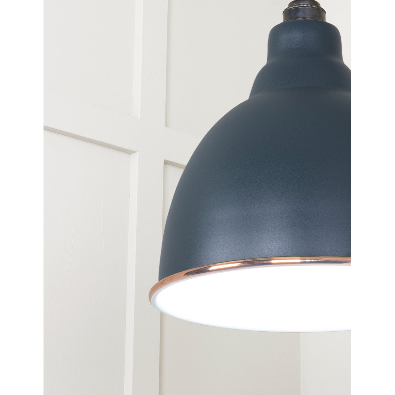 From The Anvil 49507SO - White Gloss Brindley Pendant in Soot #finish_soot