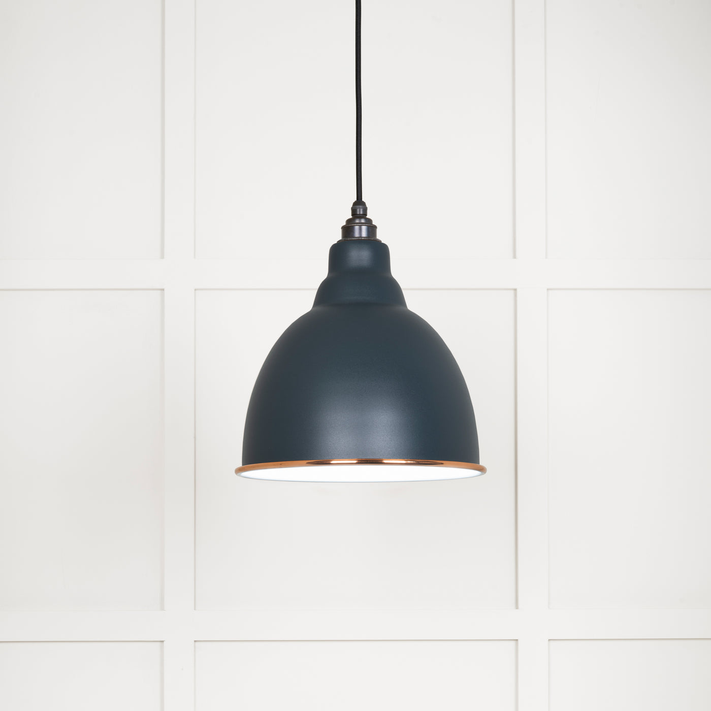 From The Anvil 49507SO - White Gloss Brindley Pendant in Soot  #finish_soot