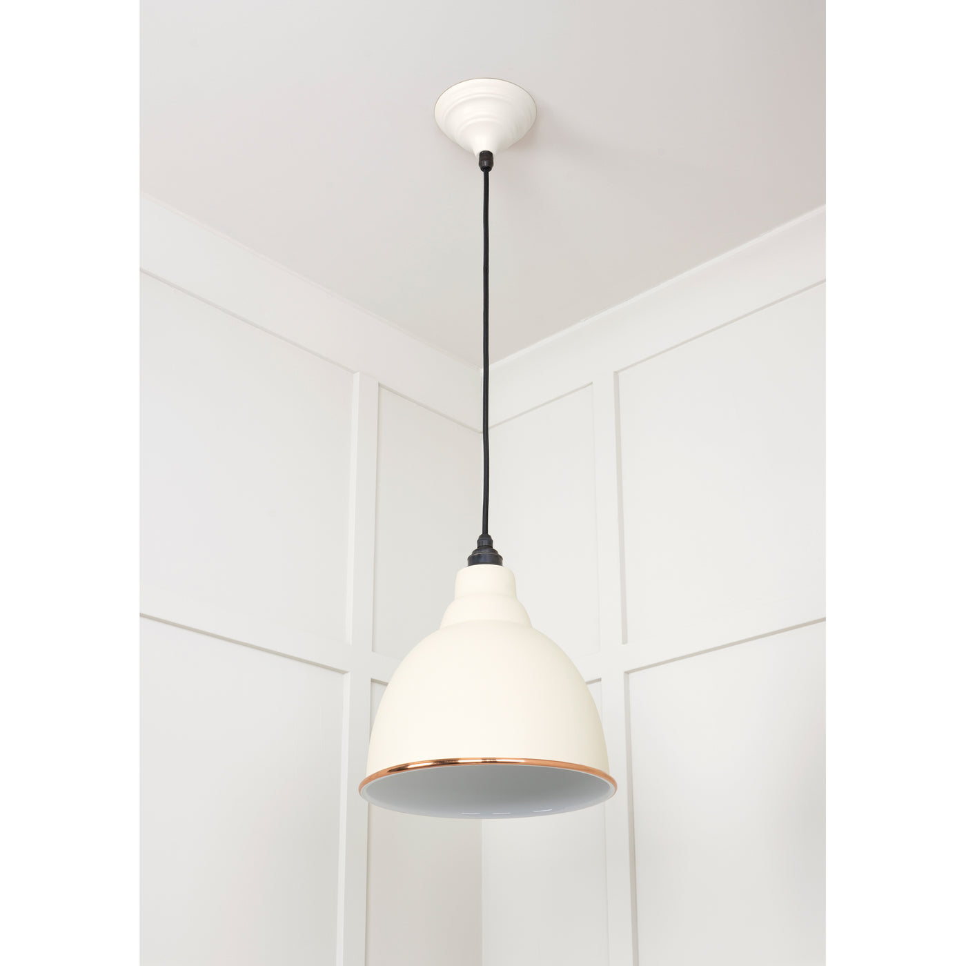 From The Anvil 49507TE - White Gloss Brindley Pendant in Teasel #finish_teasel