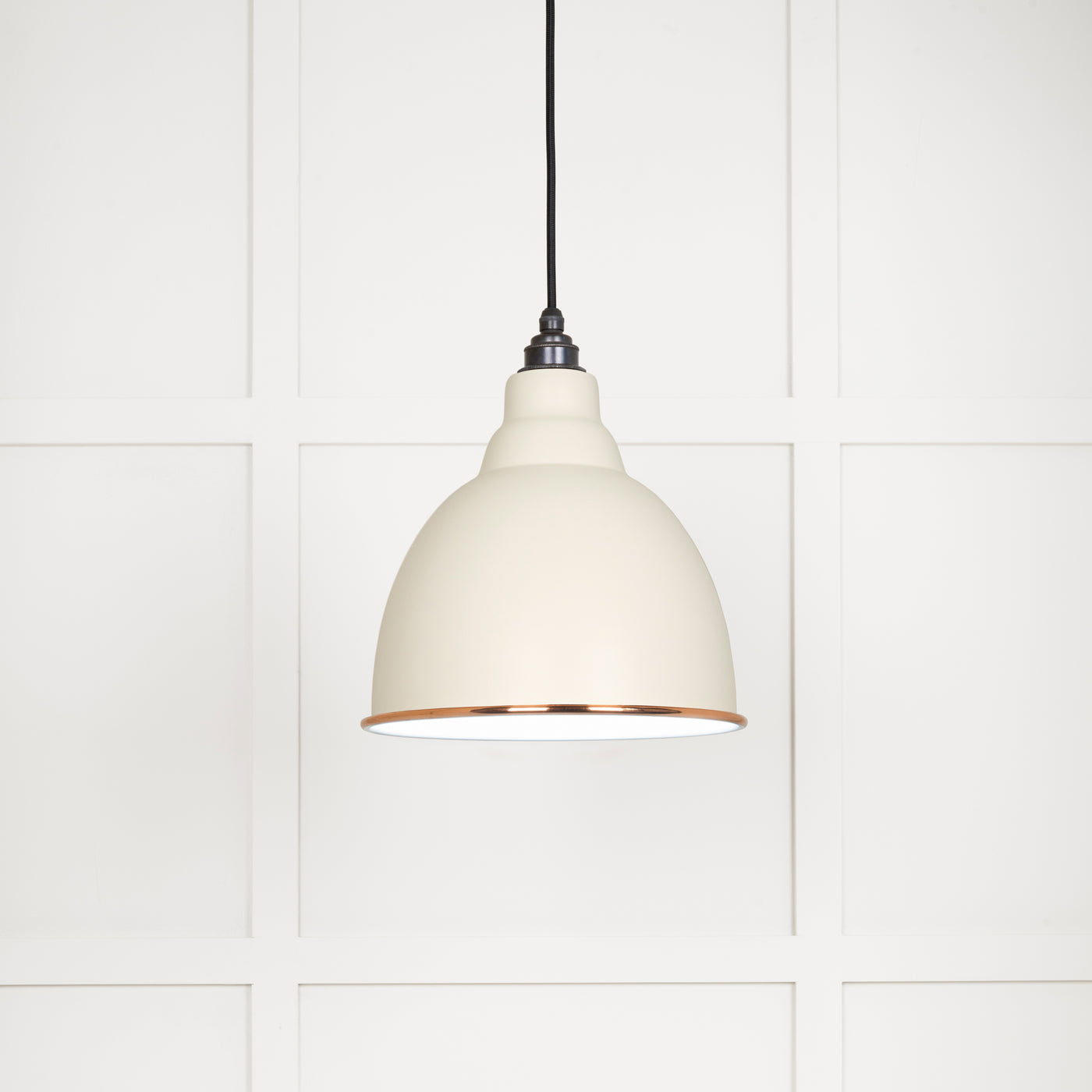 From The Anvil 49507TE - White Gloss Brindley Pendant in Teasel  #finish_teasel