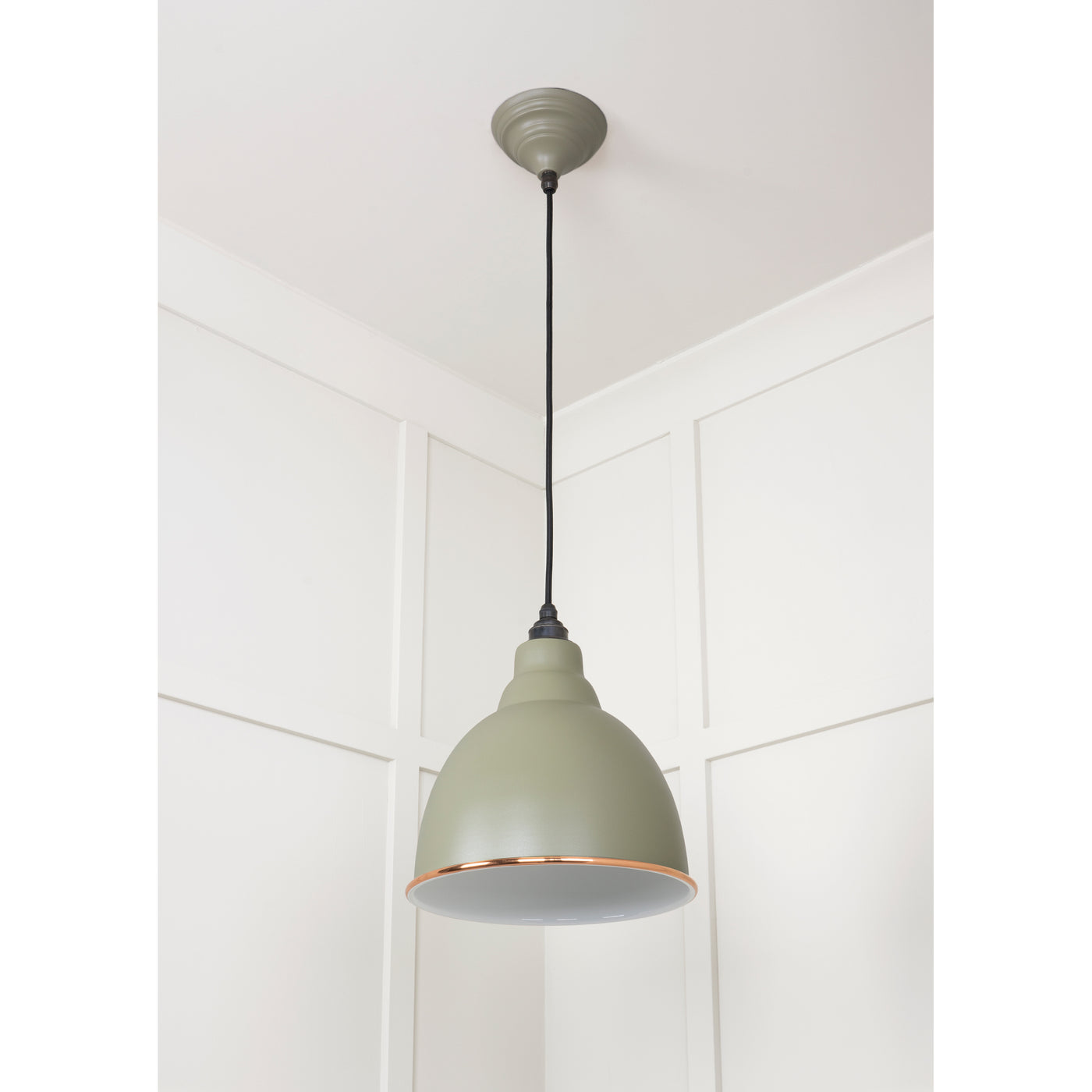 From The Anvil 49507TU - White Gloss Brindley Pendant in Tump #finish_tump