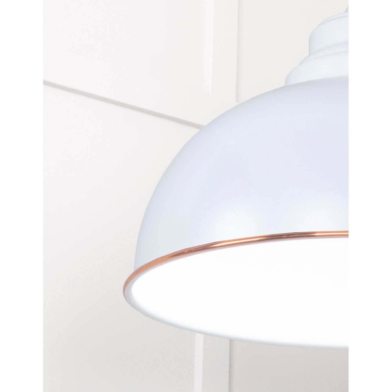 From The Anvil 49508BI - White Gloss Harborne Pendant in Birch #finish_birch