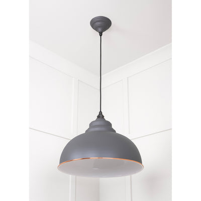 From The Anvil 49508BL - White Gloss Harborne Pendant in Bluff #finish_bluff