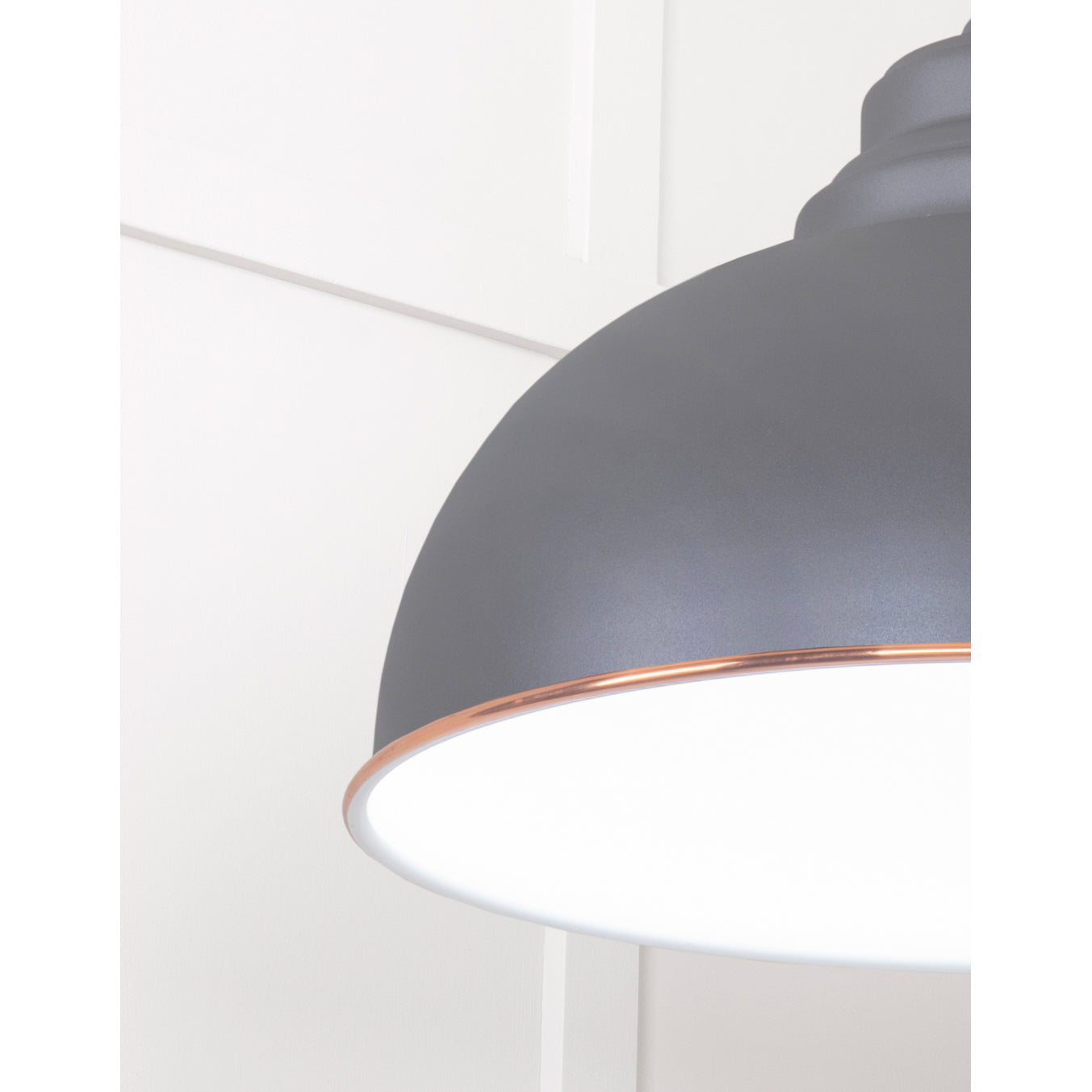 From The Anvil 49508BL - White Gloss Harborne Pendant in Bluff #finish_bluff