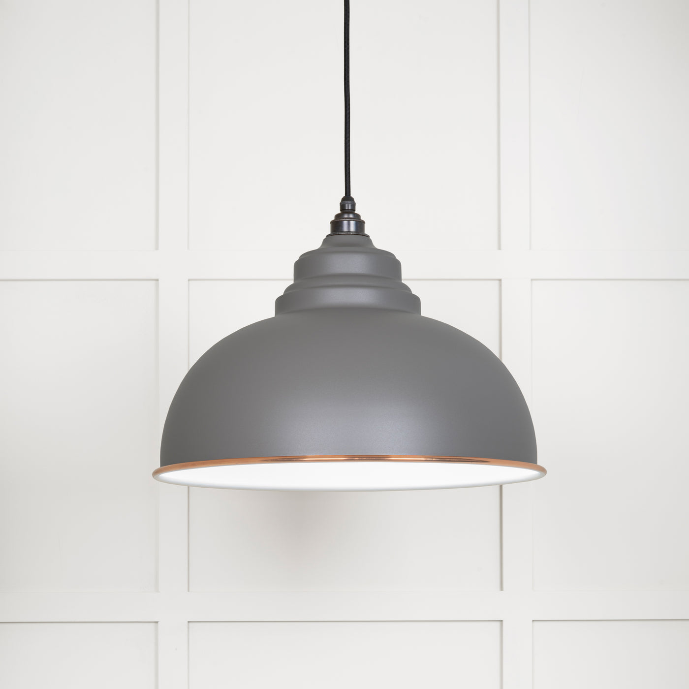 From The Anvil 49508BL - White Gloss Harborne Pendant in Bluff  #finish_bluff