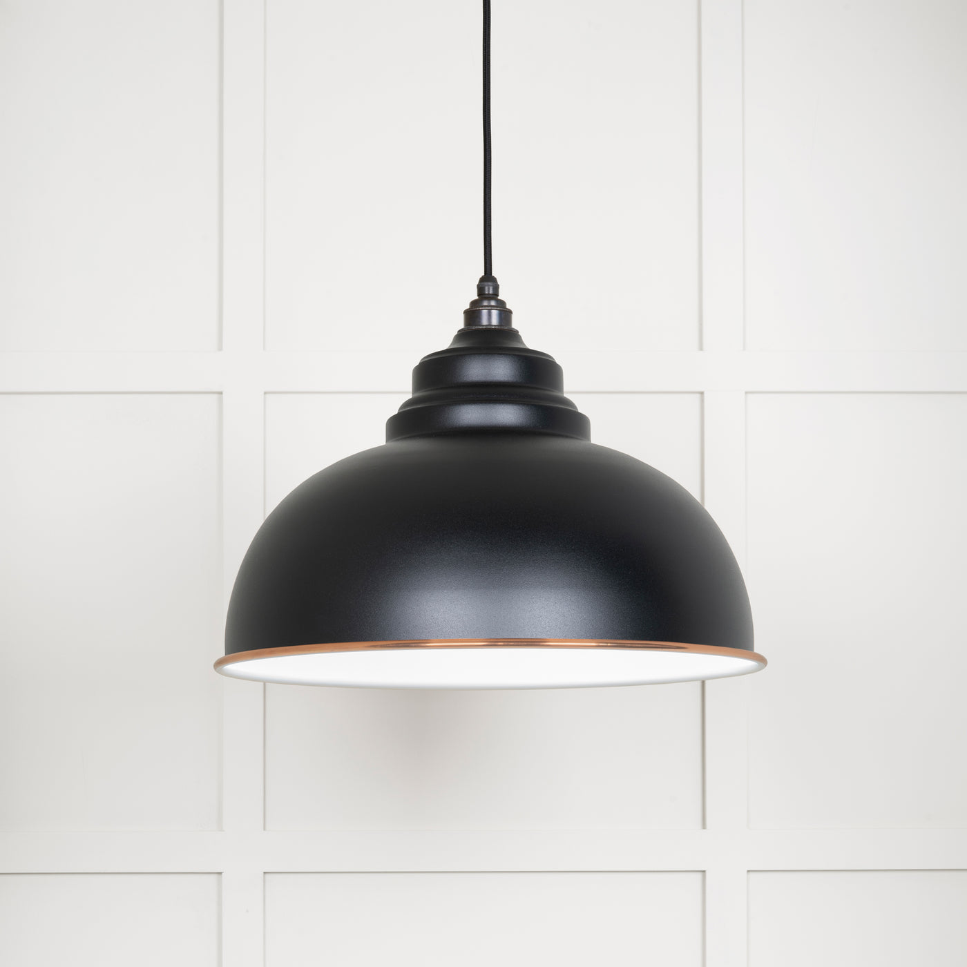 From The Anvil 49508EB - White Gloss Harborne Pendant in Elan Black  #finish_elan-black