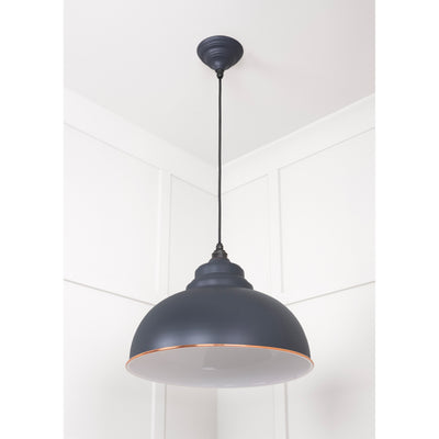 From The Anvil 49508SL - White Gloss Harborne Pendant in Slate #finish_slate