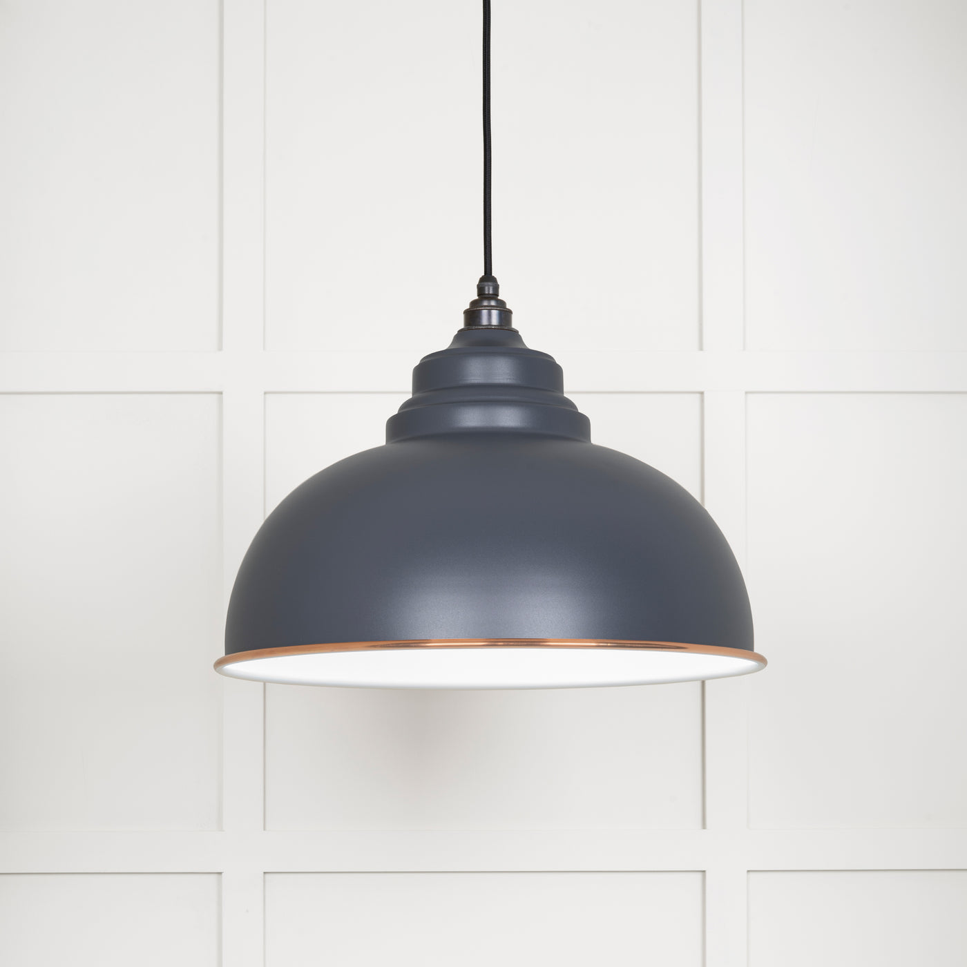 From The Anvil 49508SL - White Gloss Harborne Pendant in Slate  #finish_slate