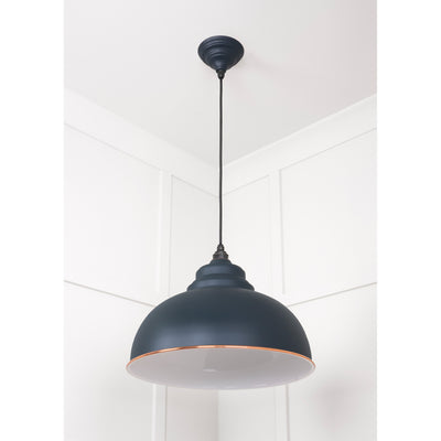 From The Anvil 49508SO - White Gloss Harborne Pendant in Soot #finish_soot